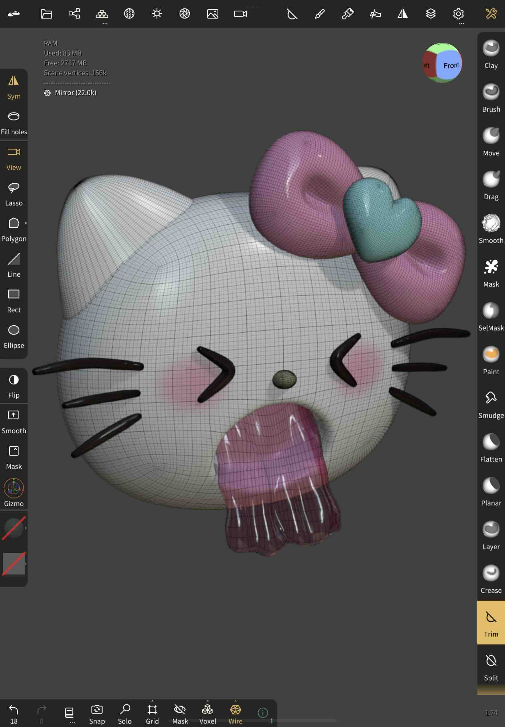 3d hello kitty sculpt