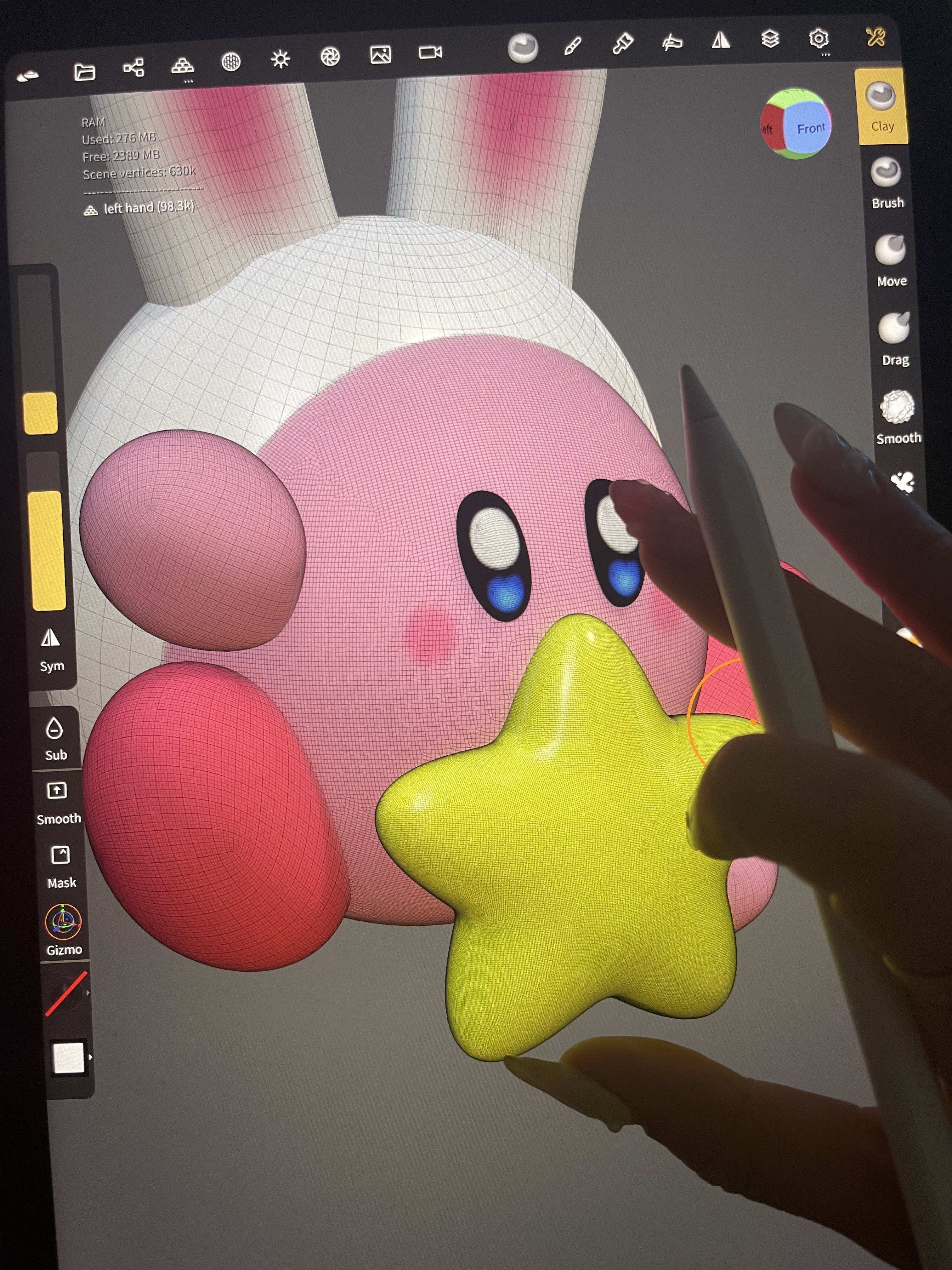 3d kirby with a star sculpt