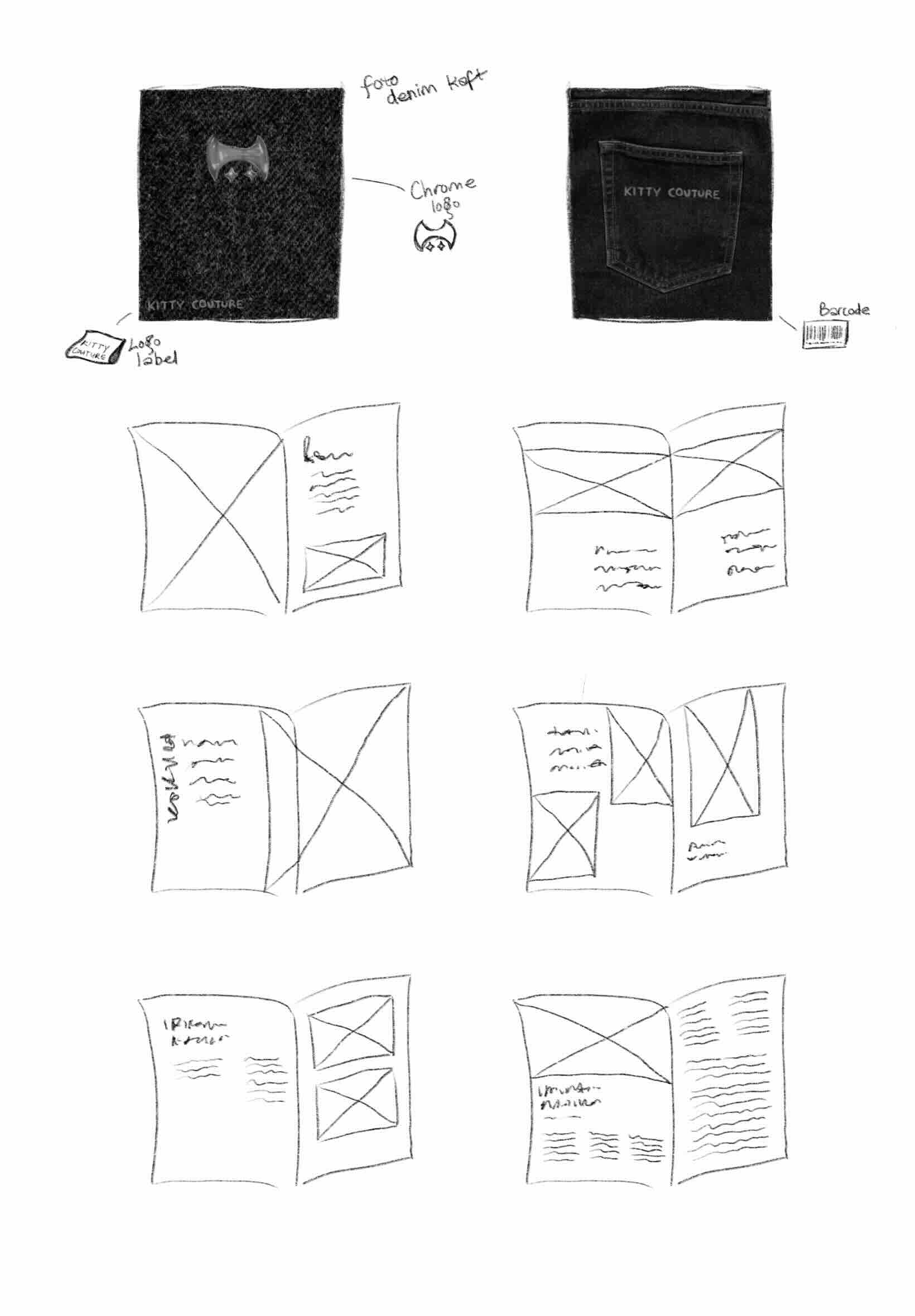 Kitty Couture handcrafted Fashion Magazine sketch