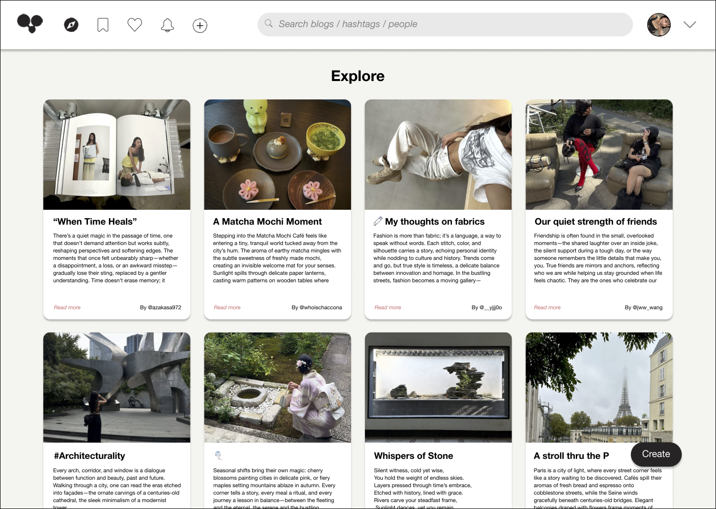 HeartSpace design homepage desktop