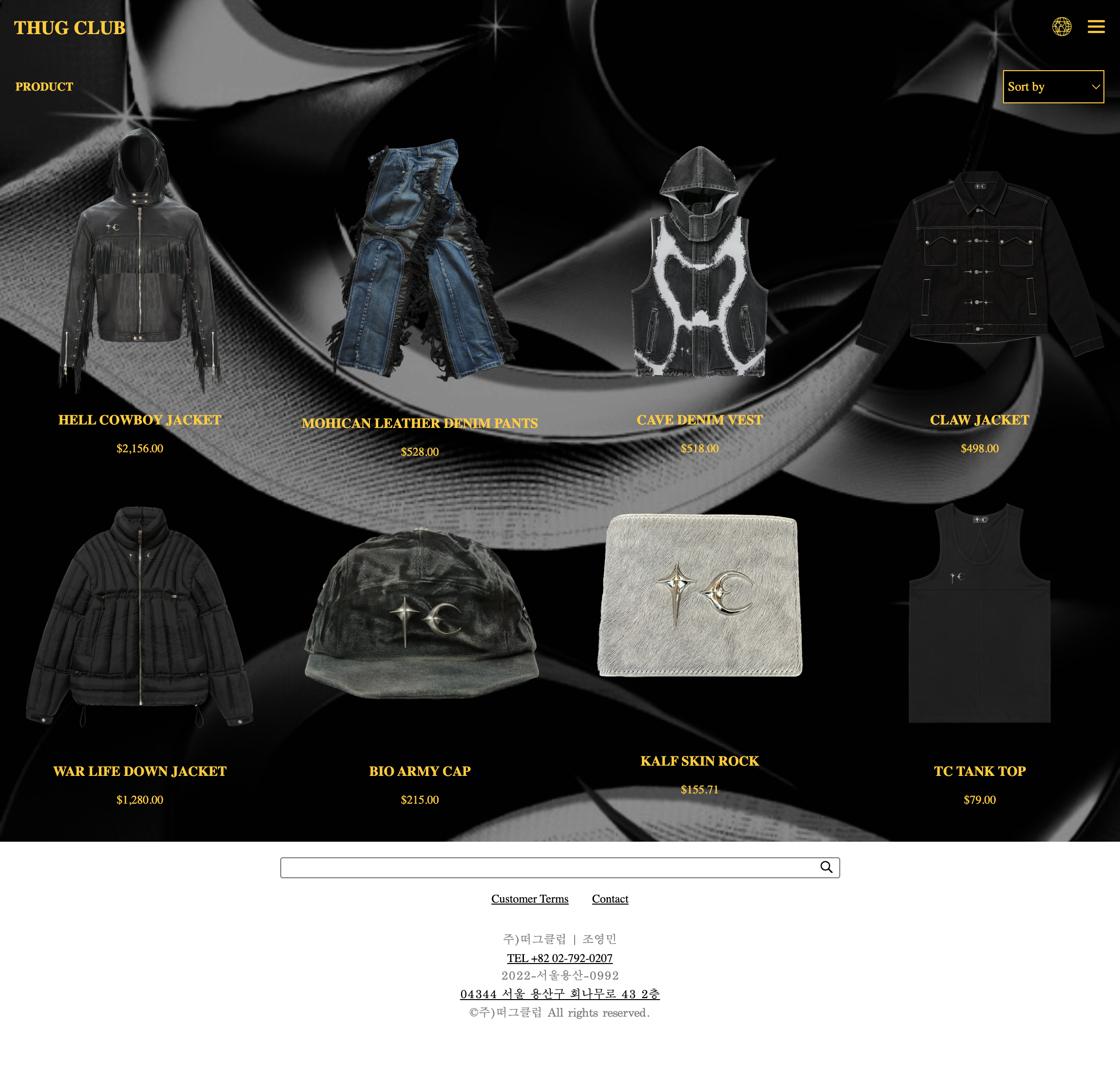 Thug Club re-design Homepage